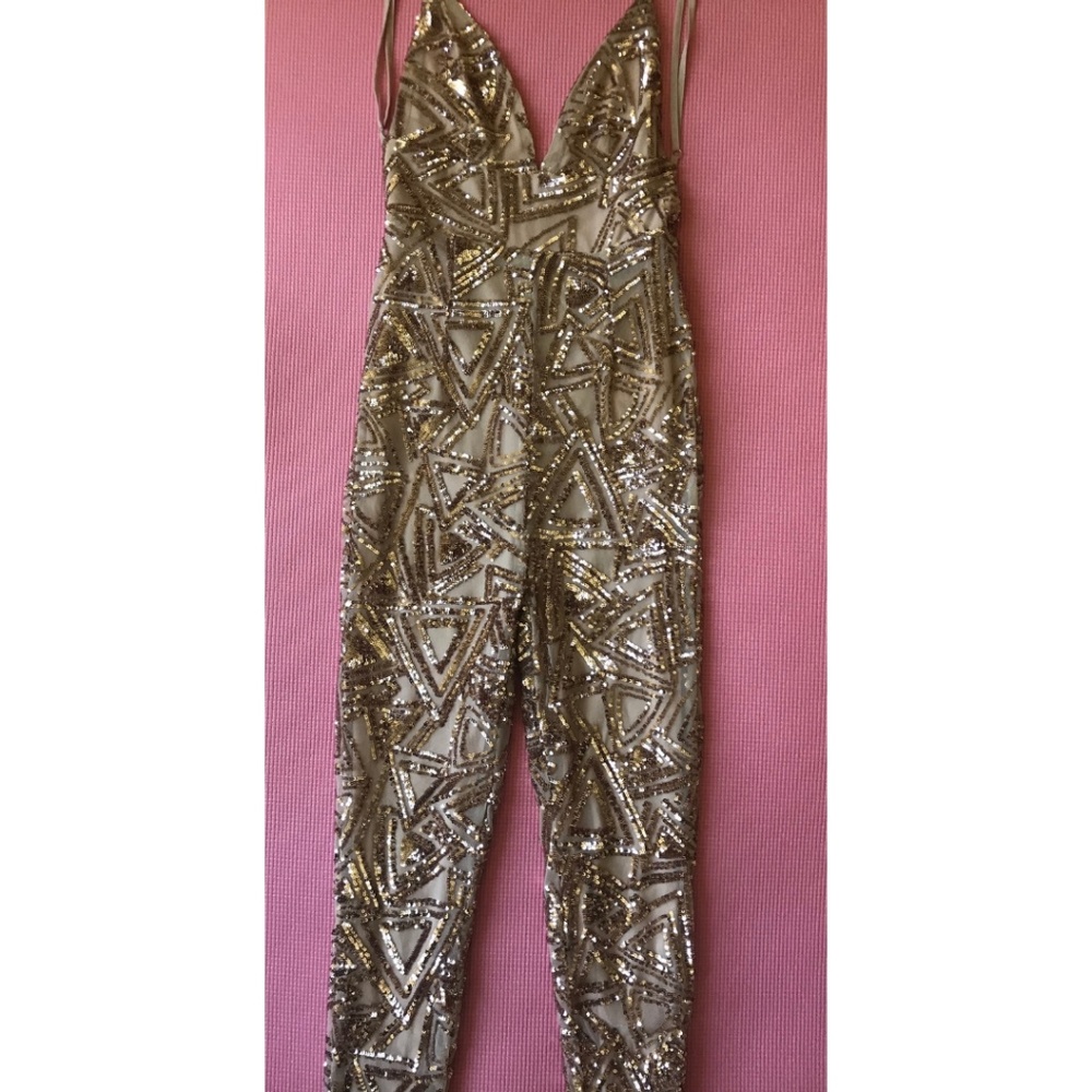 Gold sequin jumpsuit